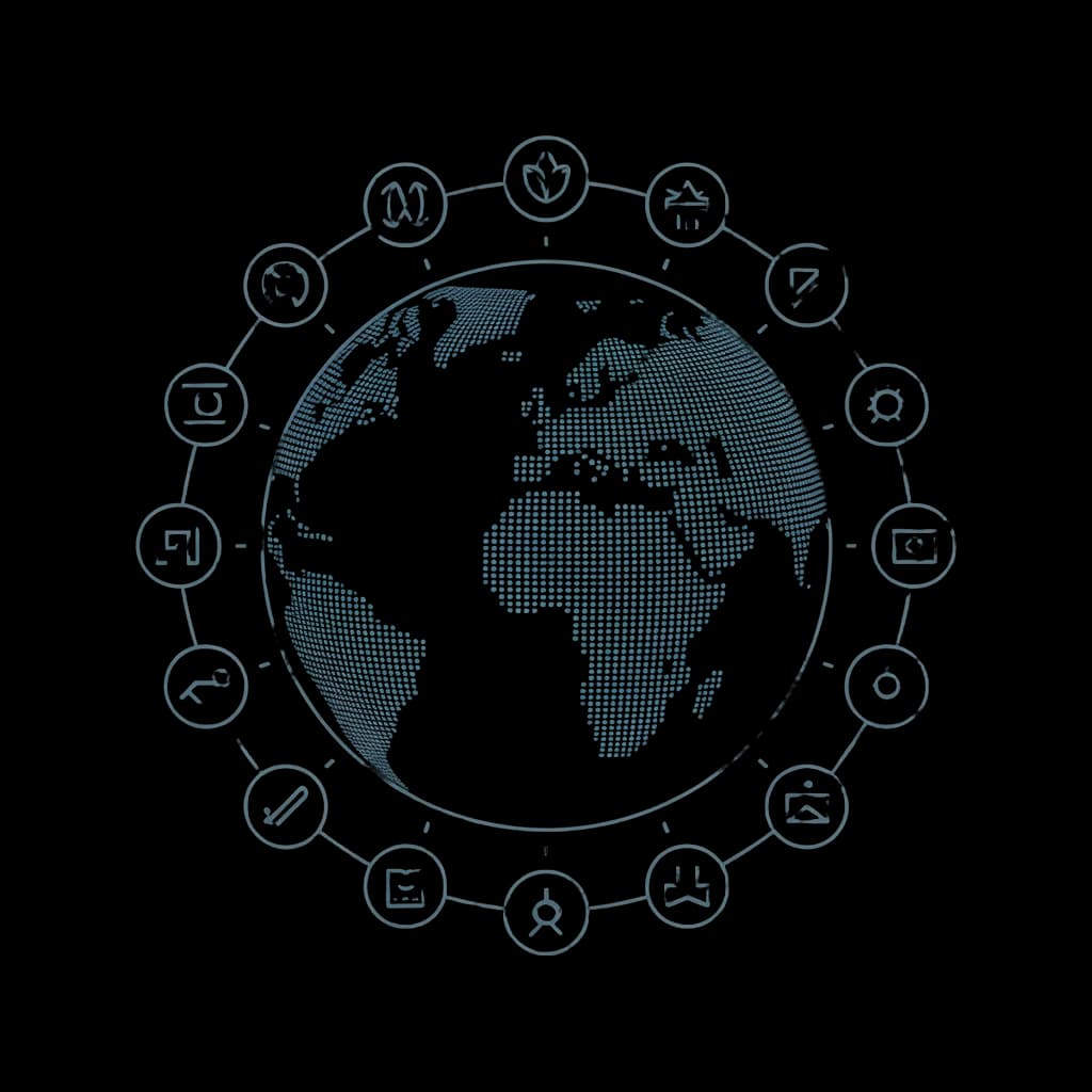 3D globe illustrating the global client presence of SKIVENTURES across markets